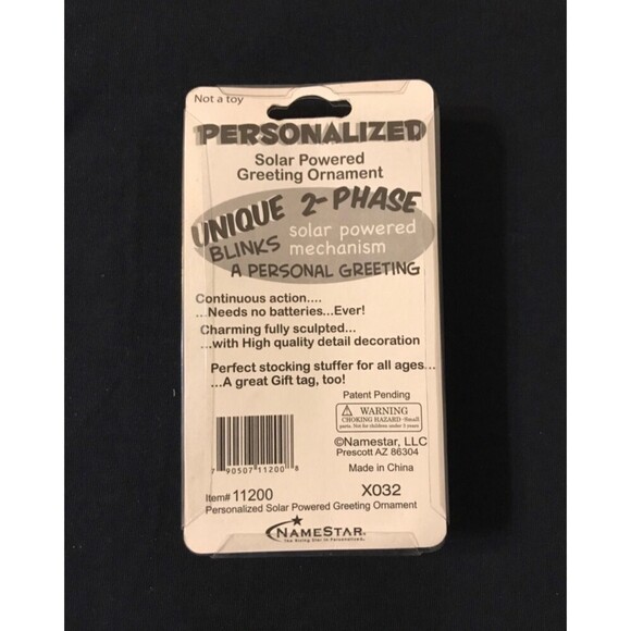 Vintage Snowman Personalized “ Amy “ Solar Christmas Ornament Gift Tag - Picture 2 of 5